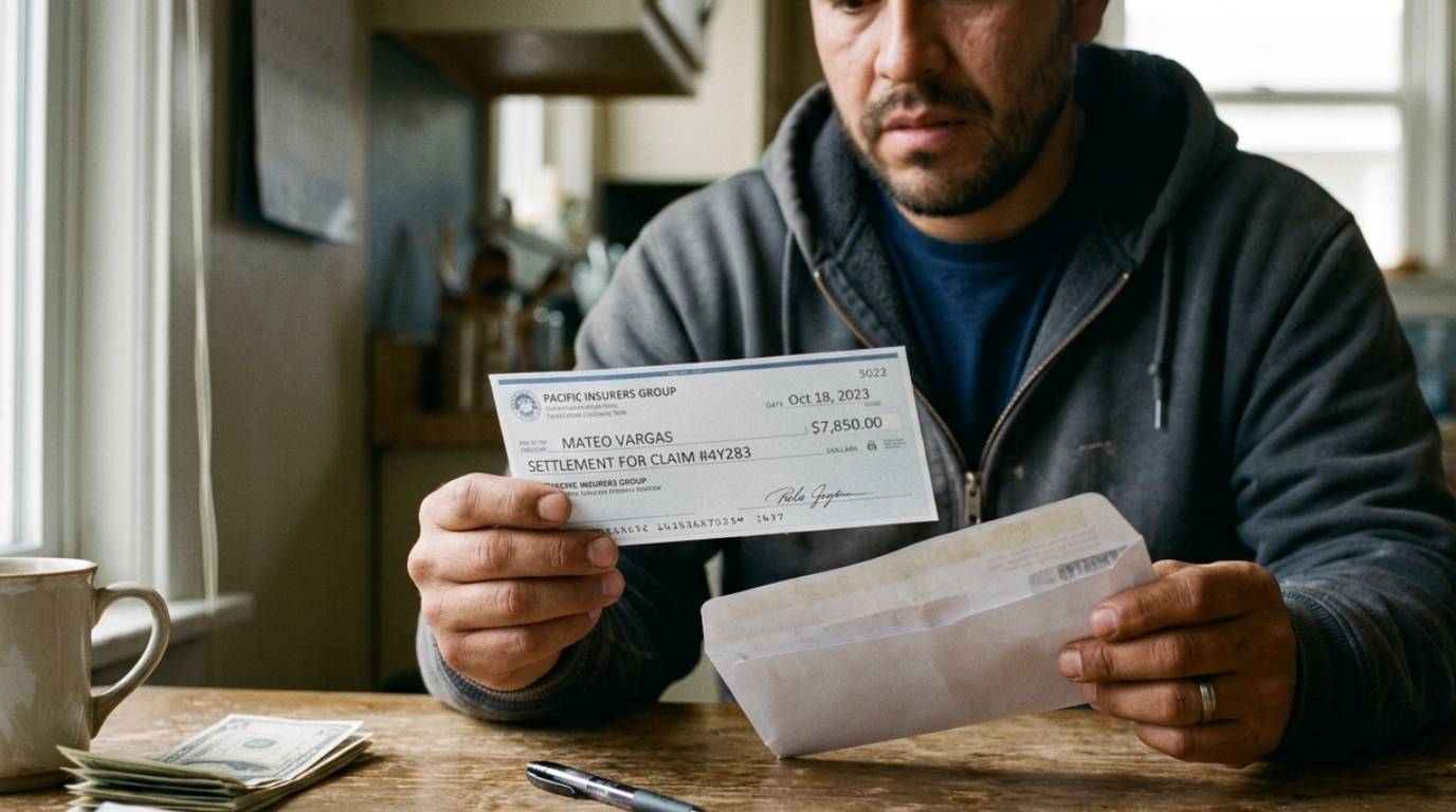 Settlement paperwork and a calendar on a desk — the timing of the offer